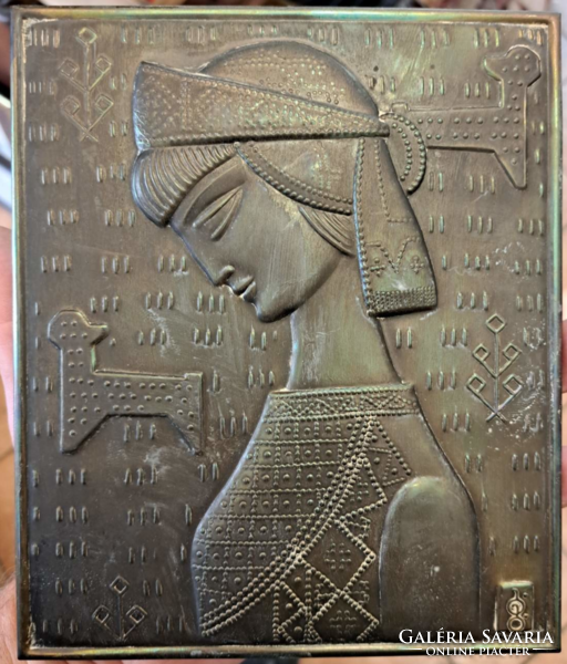 Female copper mural of Slavic origin, marked