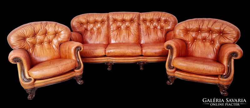 A753 neo-baroque style leather sofa set