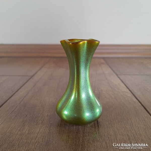 Antique Zsolnay art nouveau tiny eosin vase