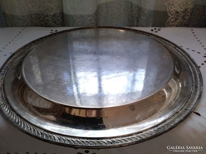 Gadroon edge silver plated please tray