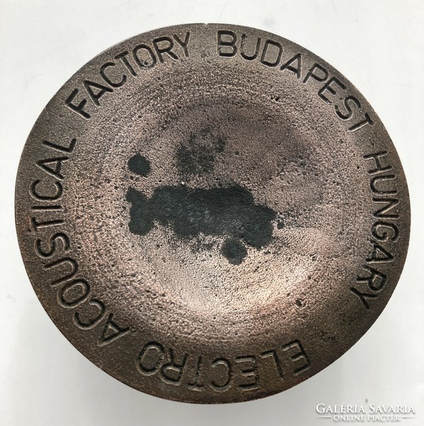 Great forefather (1942-): Budapest electroacoustic factory (beag) retro bronze plaque, 1980