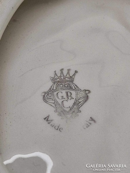 Olasz nápolyi kerámia malacos levél tányér kézzel festett 22cm