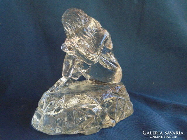 Longing lead crystal artwork with female nude sculpture 1000 grams kept in a perfect display case