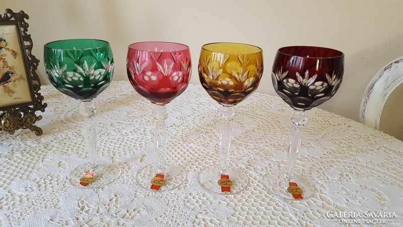 Beautiful anna hütte colored lead crystal wine glasses 4 pcs.