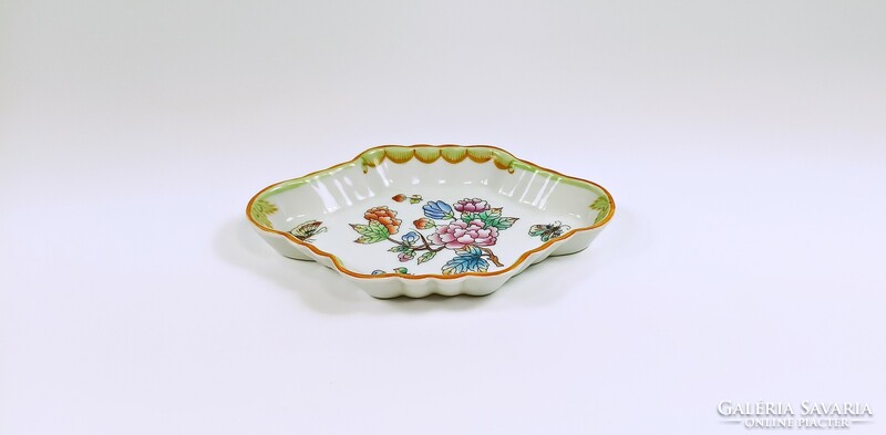 Herend, jewelry holder bowl with Victoria pattern, antique hand-painted porcelain, flawless! (B146)