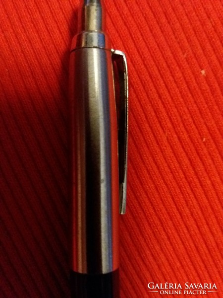 Old stationery factory ballpoint pen, black, plastic-metal cover, like the Pevdi pax as shown in the pictures