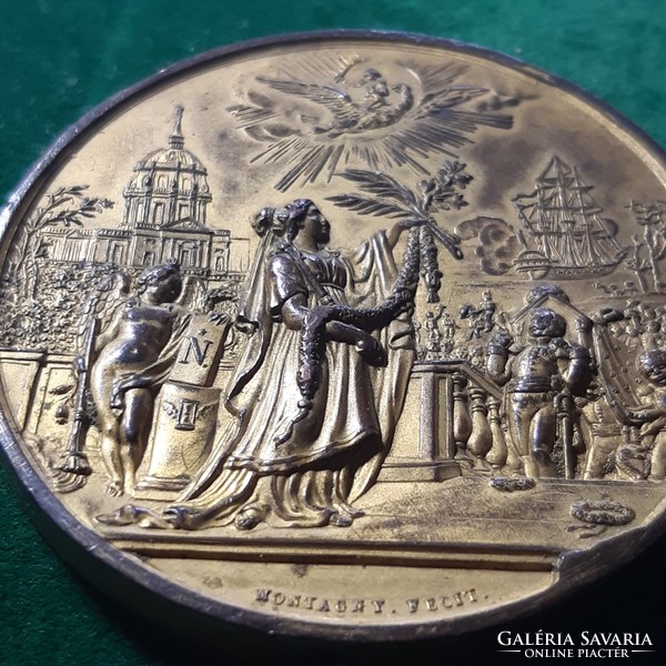 J. P. Montagny: i. Napoleon, gilt bronze medal, 1830, for the repatriation of his ashes