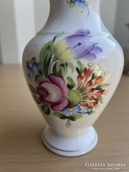 Herendi Festett Virágmintás Öblös Porcelán Váza A57