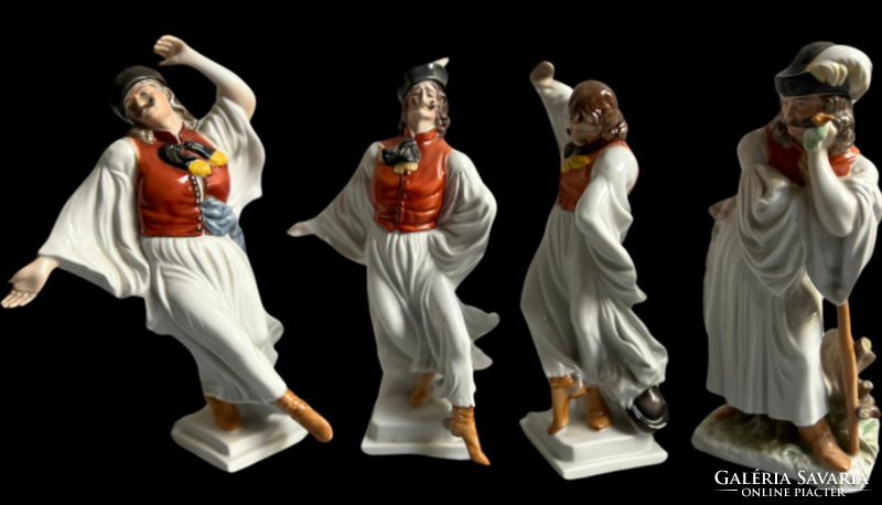 Herend dancing shepherds 30 cm size perfect 4 pieces in one