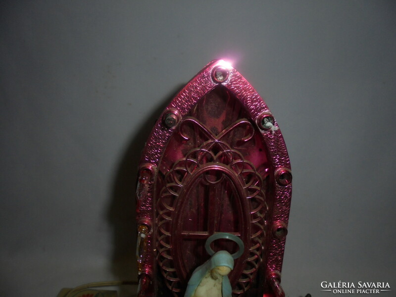 Retro anno világítós Szűz Mária dísztárgy, emléktárgy