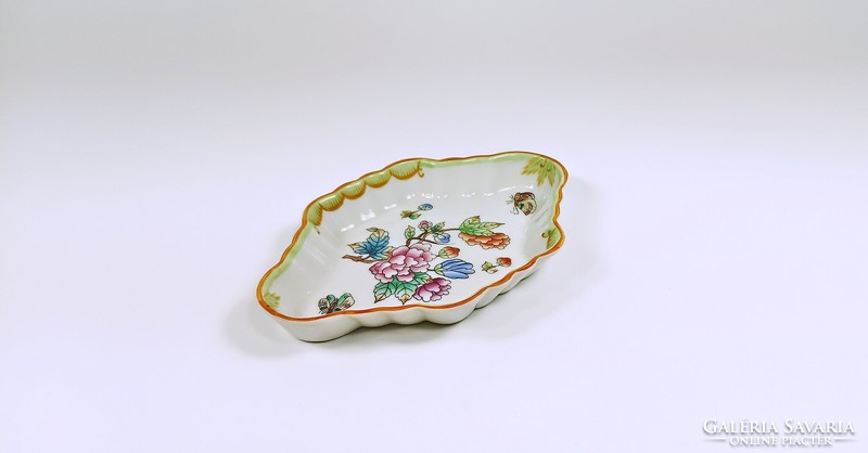 Herend, jewelry holder bowl with Victoria pattern, antique hand-painted porcelain, flawless! (B146)