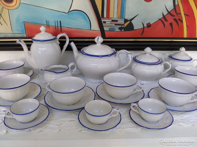 Eichwald antik kék-fehér teás kávés készlet az 1920-as évekből
