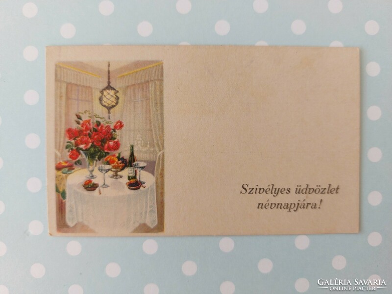 Old mini postcard greeting card desktop still life