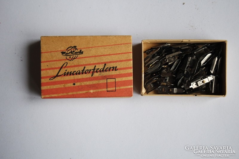 "Lincatorfedern" régi német karton tollhegydoboz, műszakirajzhoz