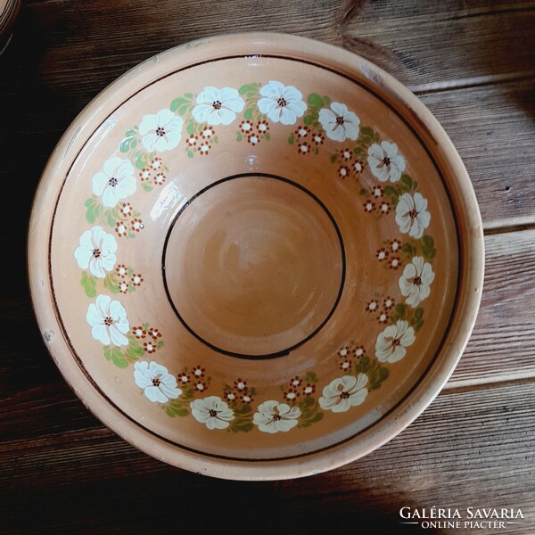 Mezőtúr large ceramic bowl and jug, 2 in one (jh)