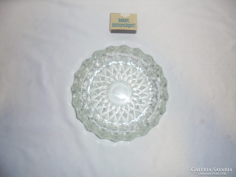 Old thick, heavy glass ashtray, ashtray