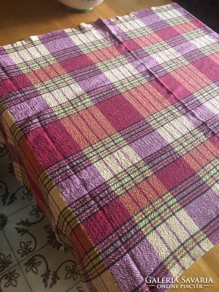 Woven, checkered tablecloth, center table runner