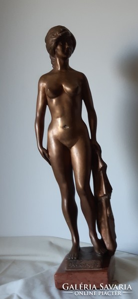 Domonkos Béla: Érdi Vénusz (1973), hatalmas bronz aktszobor, 52 cm
