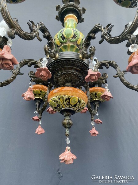 Hand painted bronze chandelier. Italian luxury chandelier.