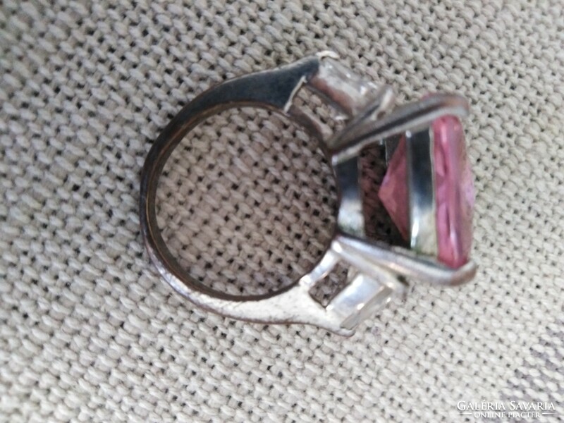 Rózsaszín üvegköves - női gyűrű