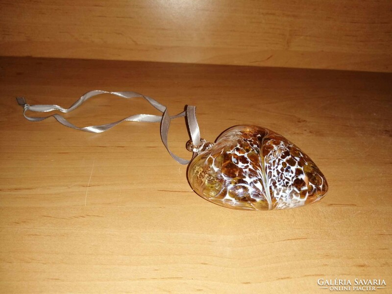 Sienna glass friendship heart - glass heart can even be used as a Christmas tree decoration
