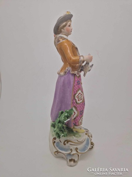 Antique German Thuringian calk porcelain lady 23cm