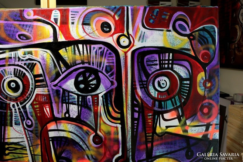 Simeon gonzales – familia iii – xxl 150x120 cm- acrylic, canvas,