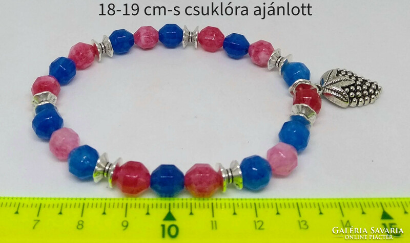 Blue quartz and strawberry quartz bracelet in 3 styles