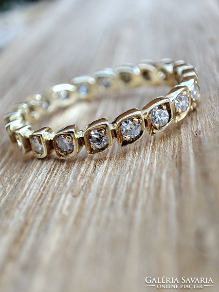 14K arany gyűrű gyémántokkal Full Eternity Memory Egyedi