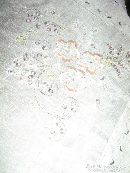 Special floral tablecloth with beautiful pearl embroidery