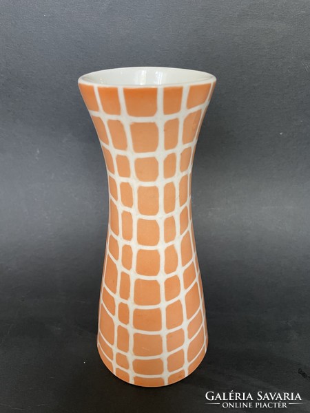 Very rare antique raven house orange glazed giraffe vase