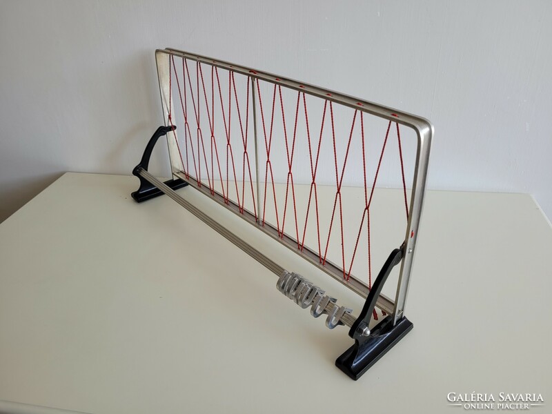 Retro old 63.5 cm red mesh aluminum mid century hall hat rack with hook