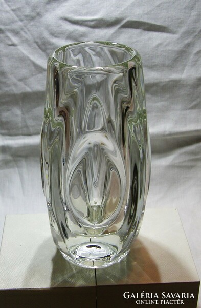 Sklo Union  "Lens" váza - Rudolf Schrotter Rosice huta - 16 cm