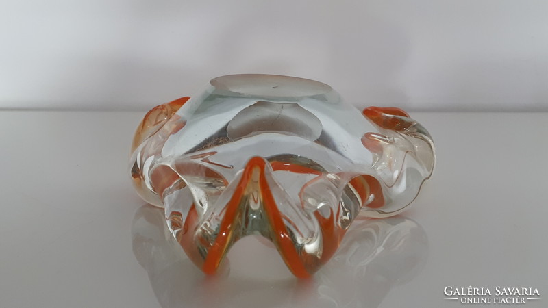 Mid-century művészi fújt üveg hamutál