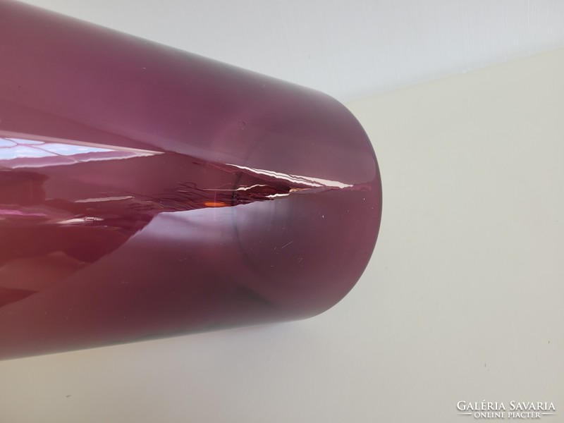 Nagy méretű 44 cm es lila üvegváza váza modern üveg palack dekoráció díszüveg