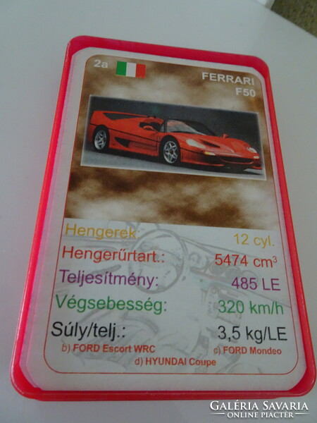 Hungarian car card.