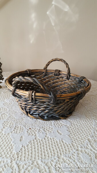 Rustic, thick cane storage basket