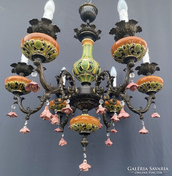 Hand painted bronze chandelier. Italian luxury chandelier.