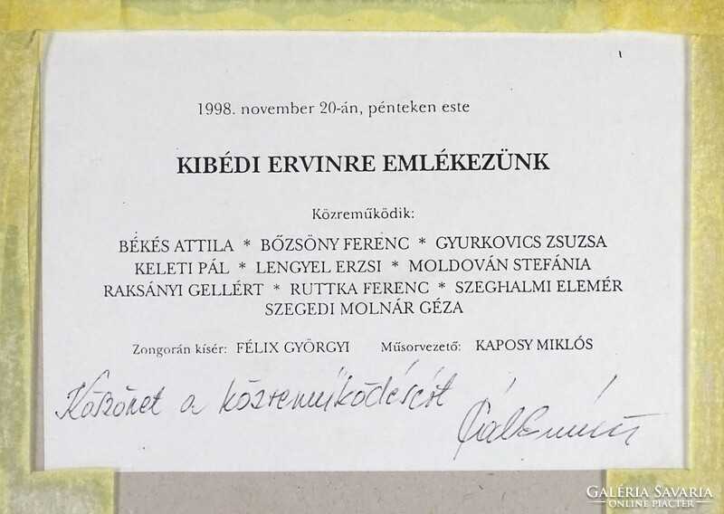 1O954 Keretezett Kirschner Kibédi Ervin szénrajz print 1997