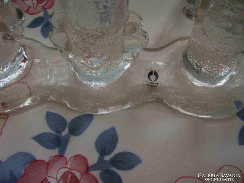 Pukeberg Swedish glass crystal candle holder staffan gellerstedt advent
