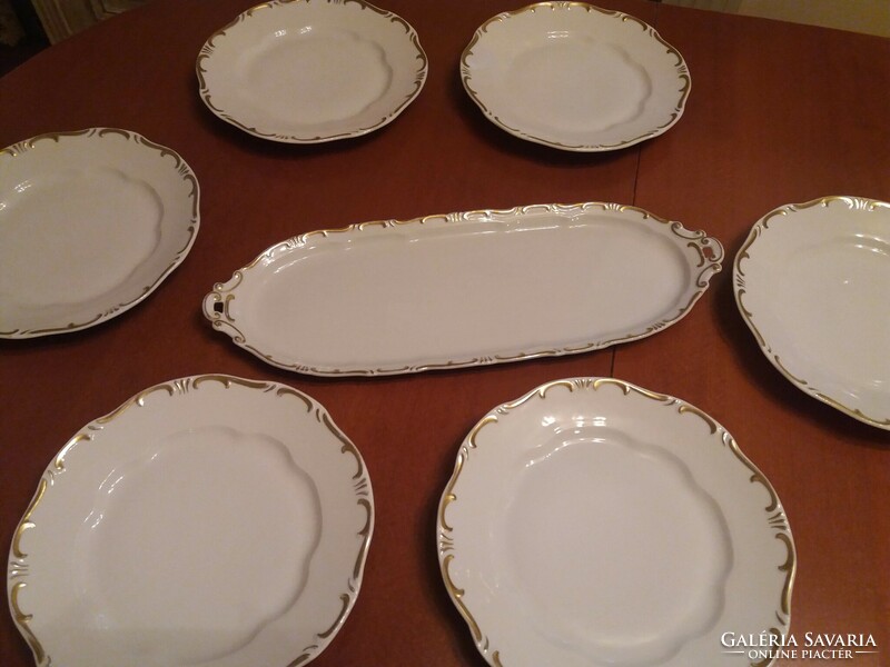 Zsolnay gold stafír dinner set for 6, dinner set with large plates