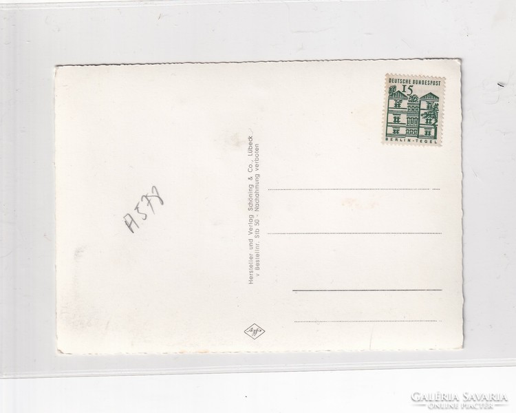 Souvenir greeting card with dried snow grass, postal clean