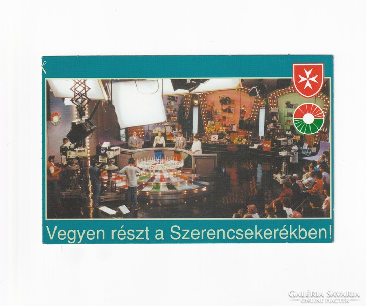 Szerencsekerék képeslap 1997 (jótékony célra 100 Ft), postatiszta