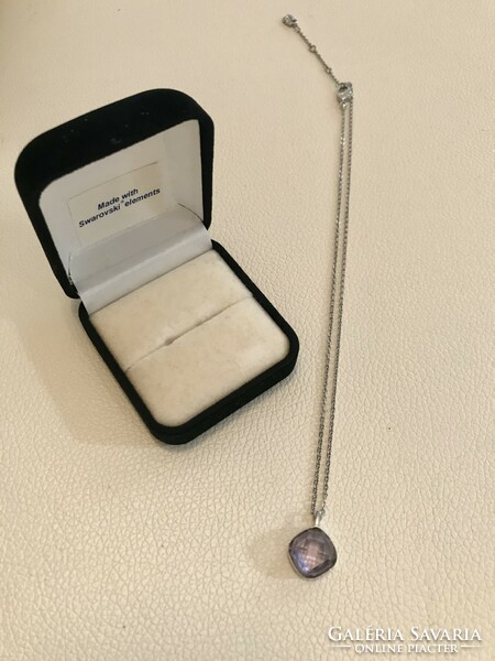 Swarovski necklace with purple stone
