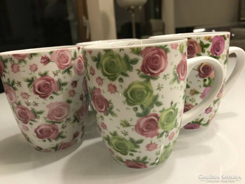 Pink porcelain mugs from the Adler company, 10 cm high