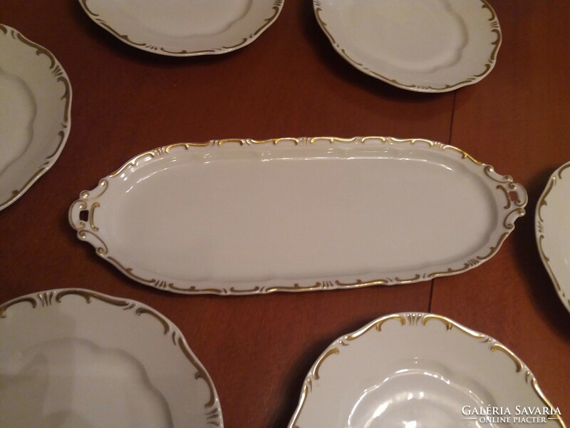 Zsolnay gold stafír dinner set for 6, dinner set with large plates