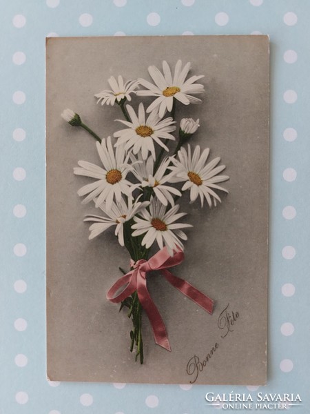 Régi képeslap 1914 virágos levelezőlap margaréta