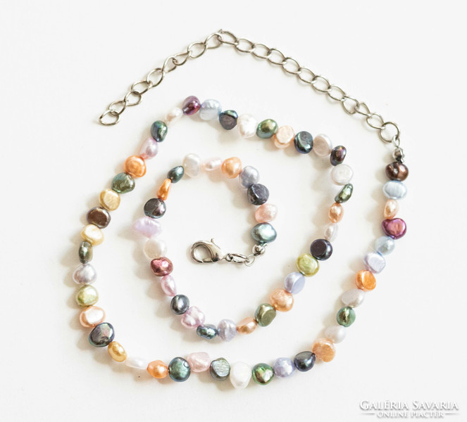 Multicolor cultured pearl necklaces - colorful potato pearl necklace