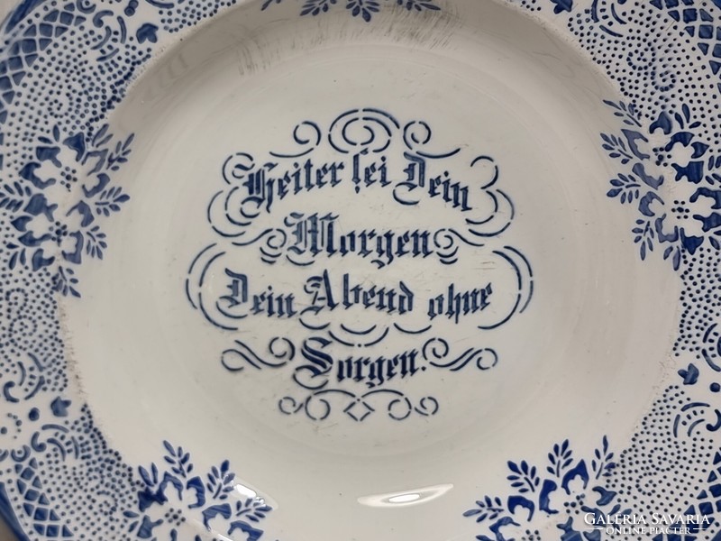 Thomasberger & Hermann Colditz porcelán tányér / a felirat, német nyelvű, népi mondások.