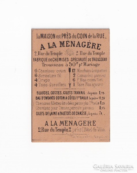 Men's tailor advertising leaflet 2 pieces 1900 (French) smaller and one larger